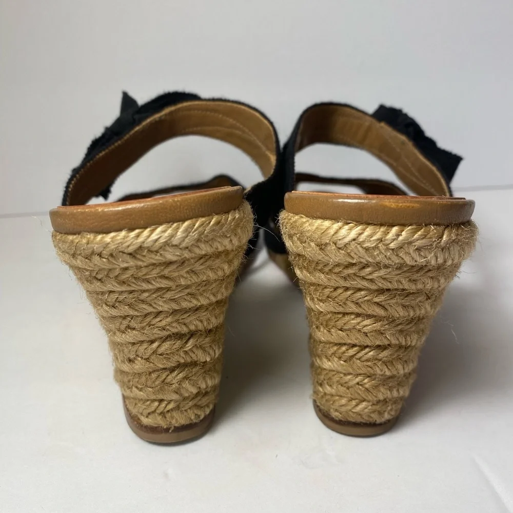 Christian Louboutin delfin wedge espadrille sandals black 37 7 - Picture 6 of 10